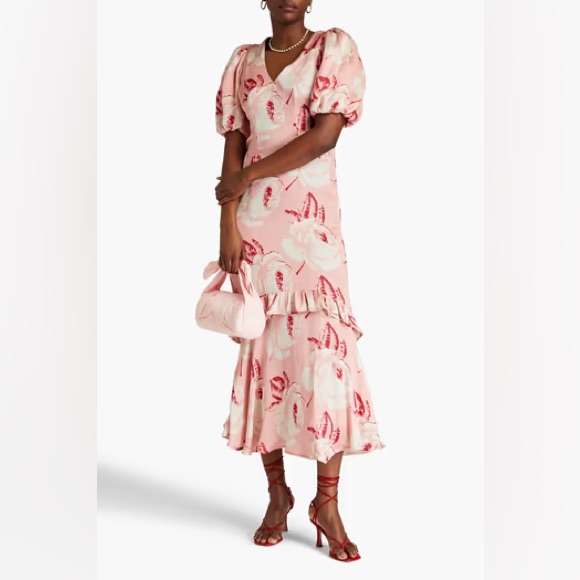 Bytimo Bubble Satin Maxi Dress Nwt Large